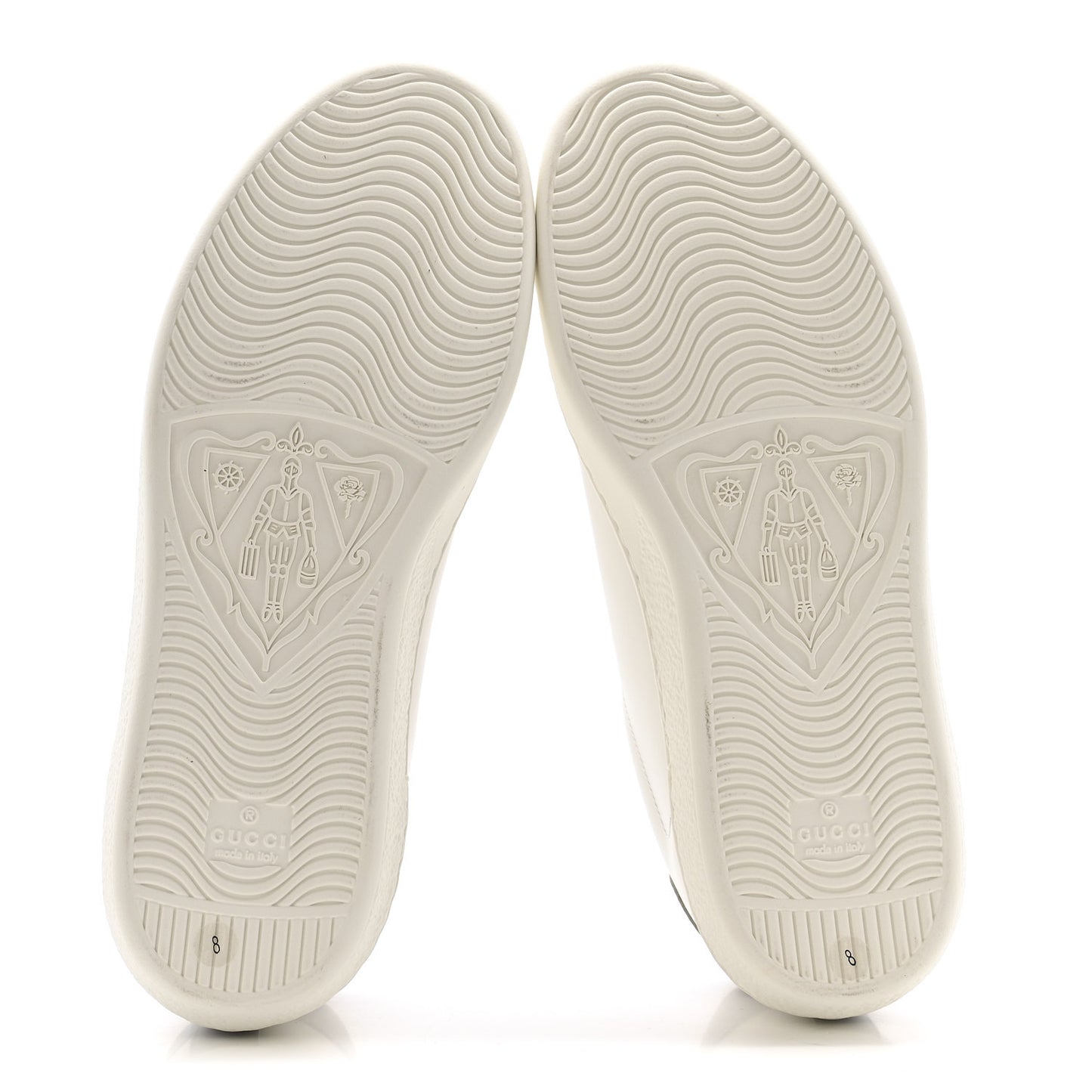 Calfskin Interlocking G Perforated Mens Ace Sneakers 8 White Grey Sky