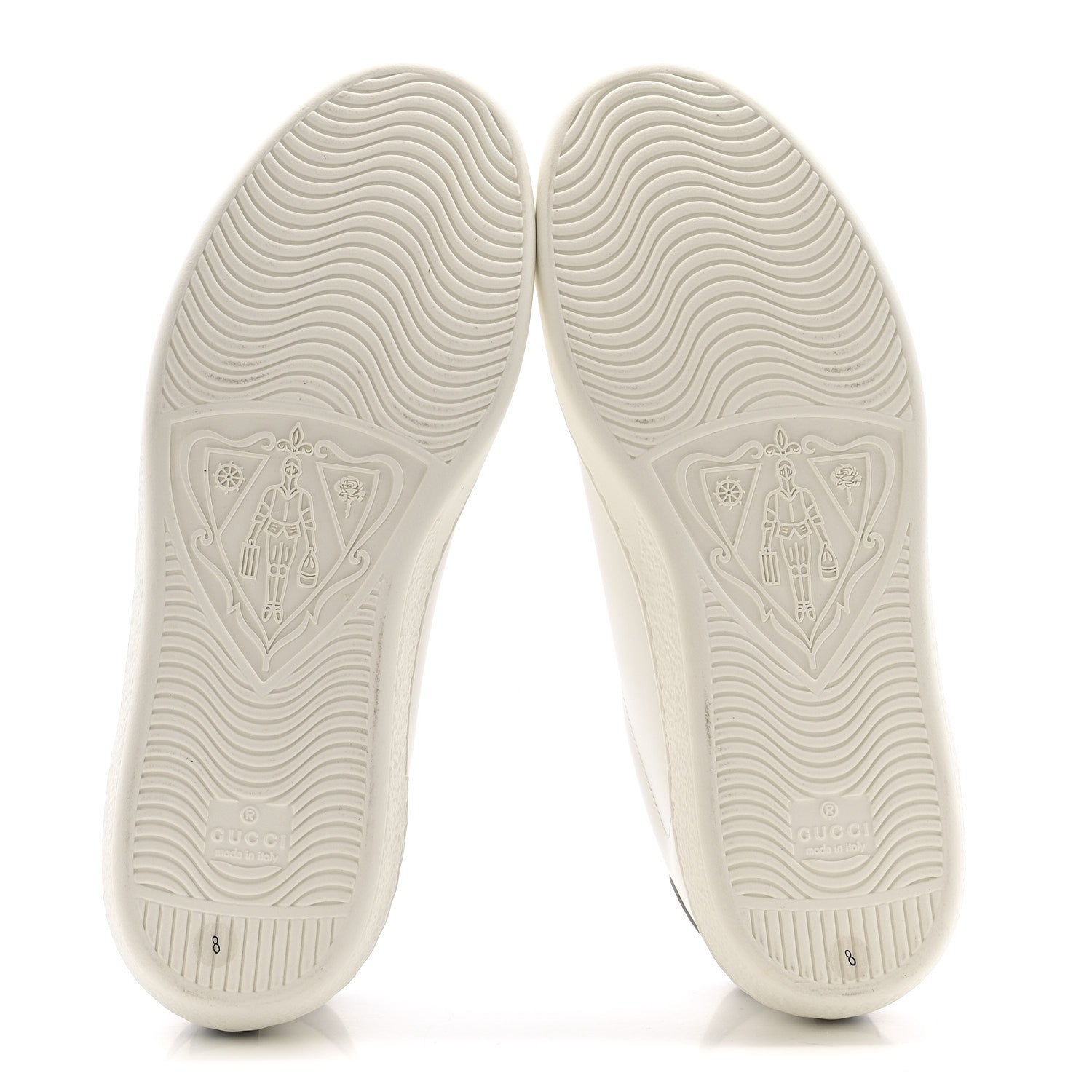 Gucci Calfskin Interlocking G Perforated Mens Ace Sneakers 8 White Grey Sky 6 of 12