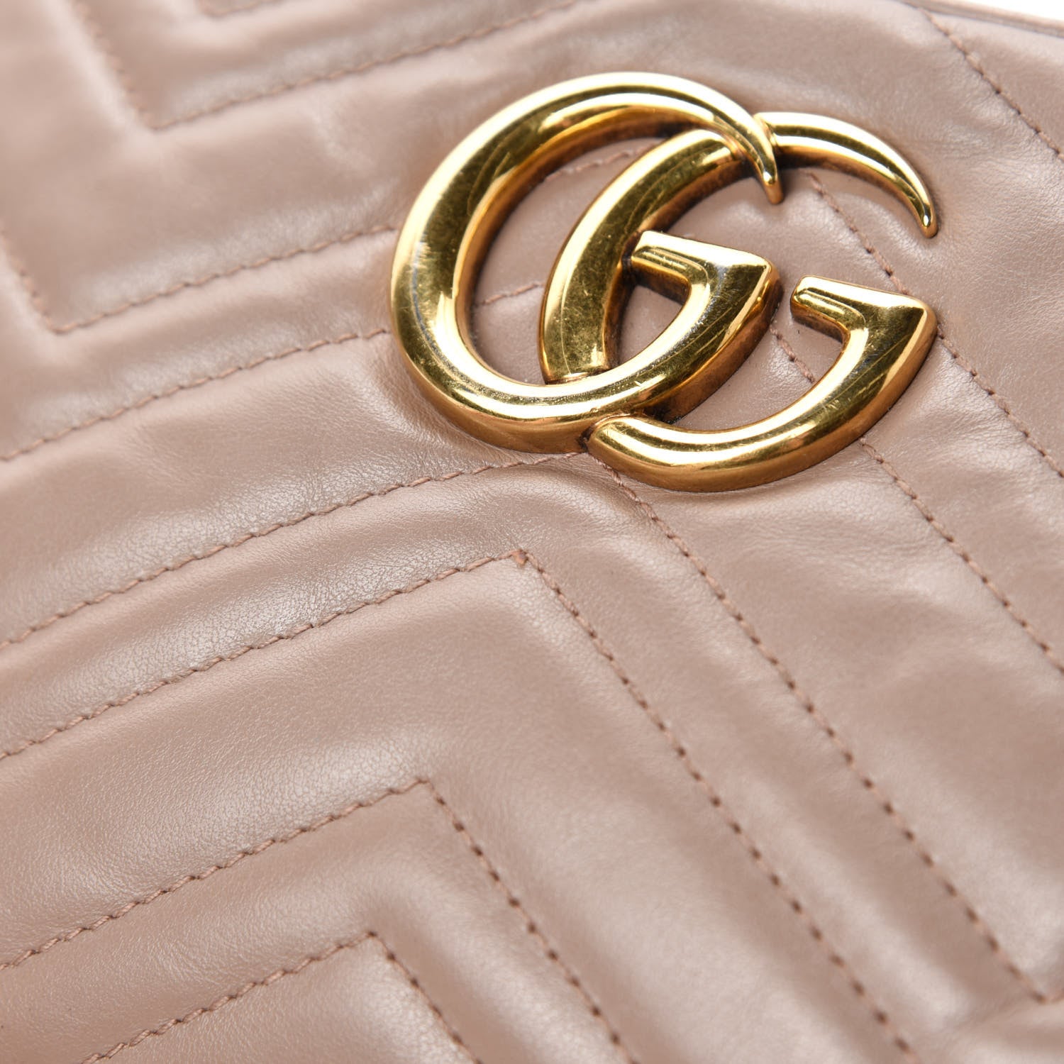 Gucci Calfskin Matelasse Small GG Marmont Chain Shoulder Bag Porcelain Rose 10 of 17