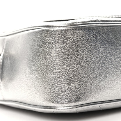 Gucci Metallic Sakai Be Green Calfskin Diagonal Stitched Small Blondie Shoulder Bag Silver 9 of 11