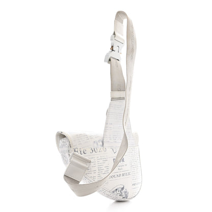Christian Dior X Daniel Arsham Grained Calfskin Newspaper Print Saddle Bag White 3 of 13