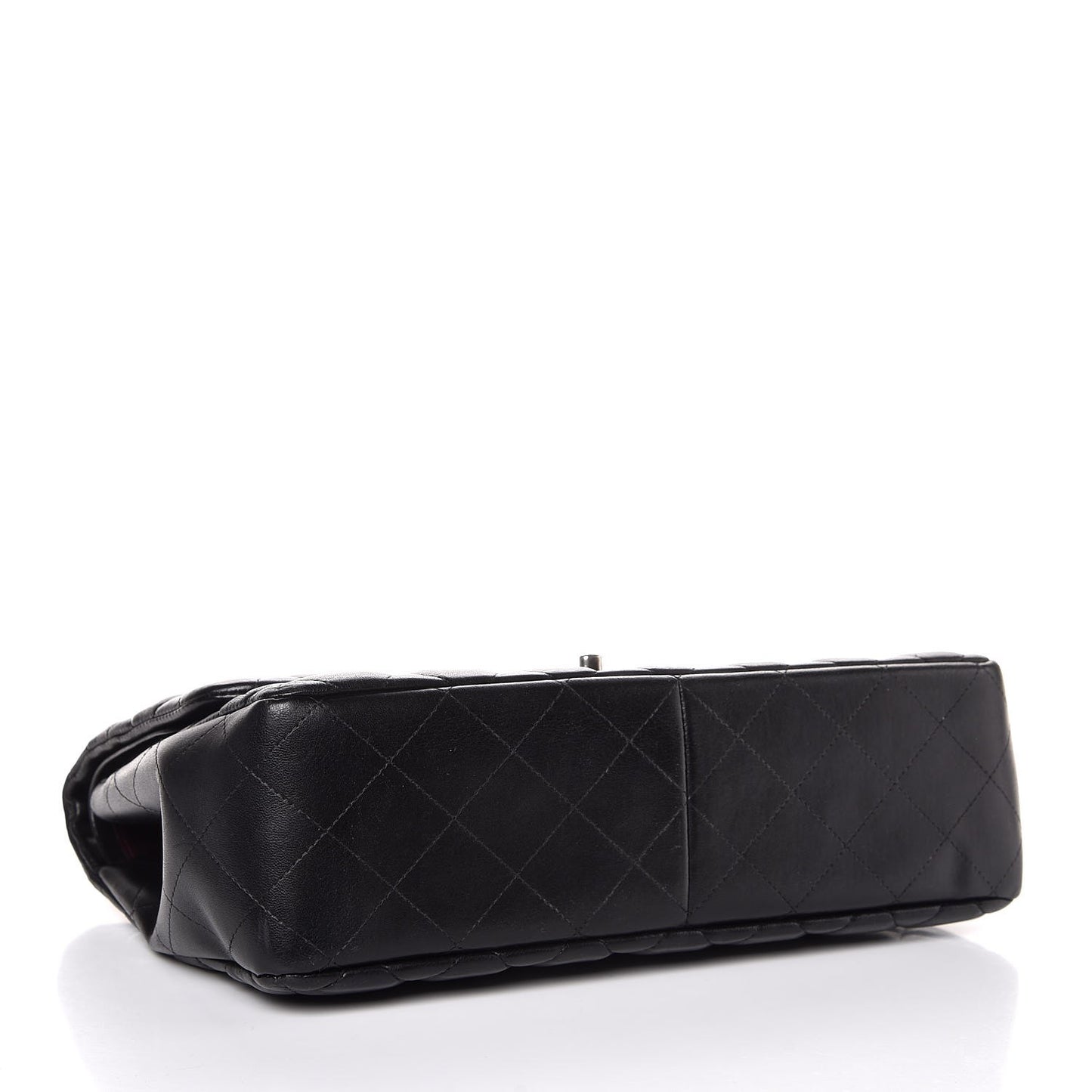 Lambskin Quilted Jumbo Double Flap Black