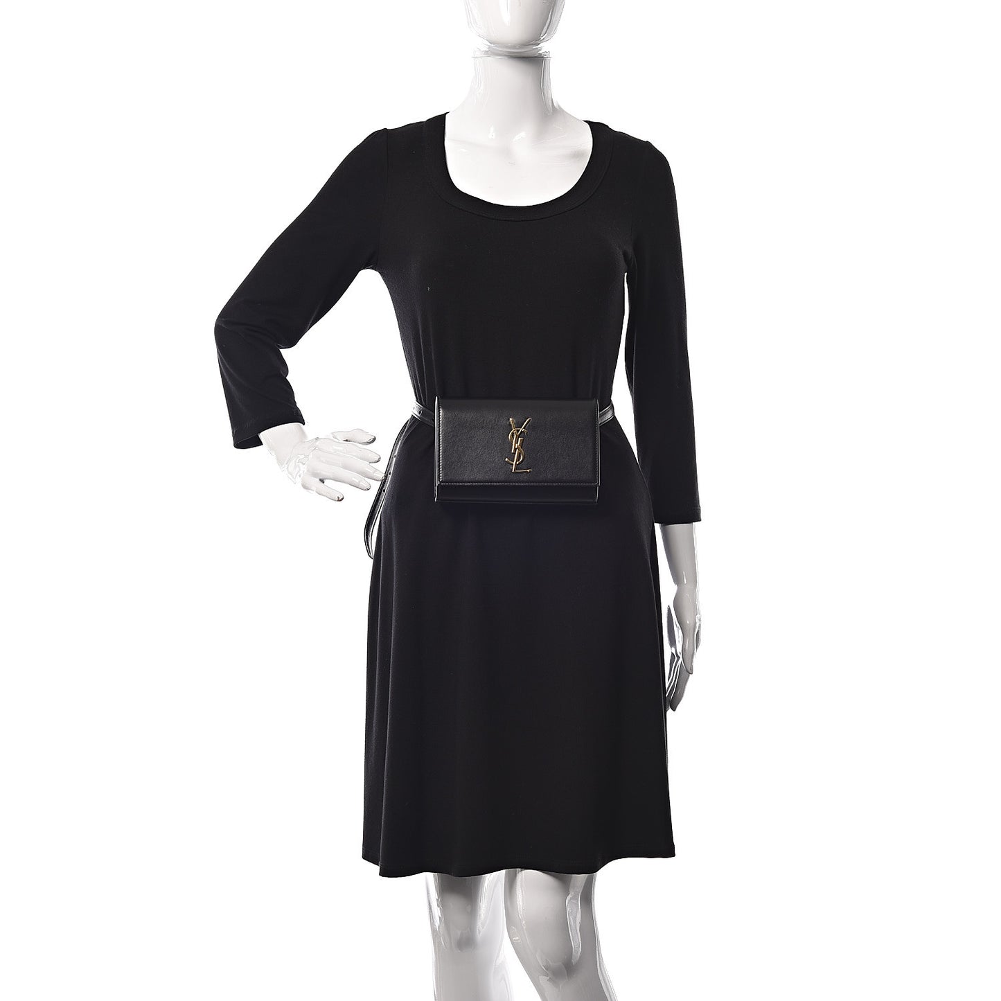 Smooth Calfskin Monogram Kate Belt Bag Black