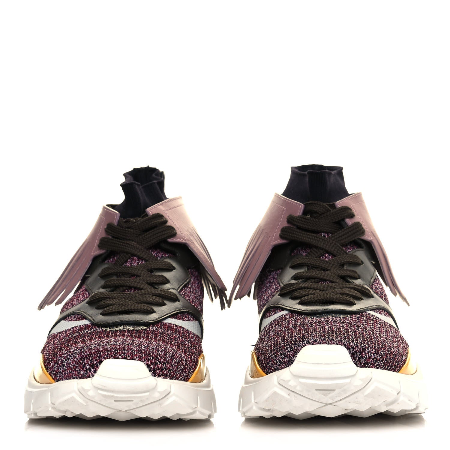 Valentino Garavani Body Tech Knit Heroes Mens Sock High Top Fringe Sneakers 41 Lipstick Olive 2 of 9