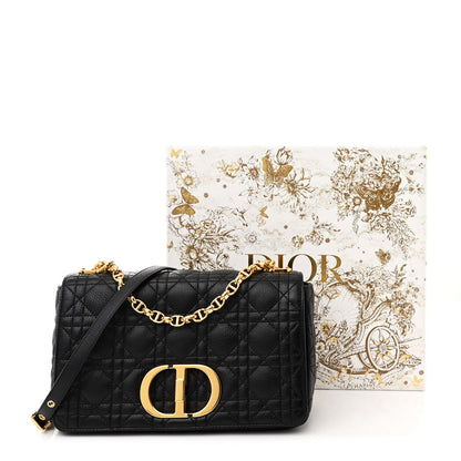 Christian Dior Calfskin Cannage Medium Caro Bag Black 11 of 11
