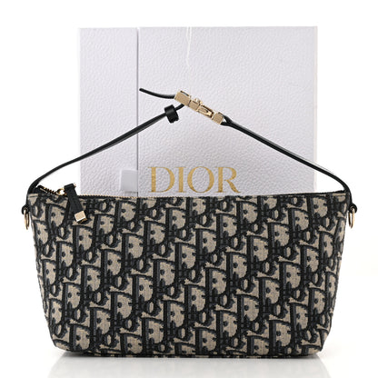 Christian Dior Oblique Medium Diortravel Nomad Pouch Blue 11 of 11