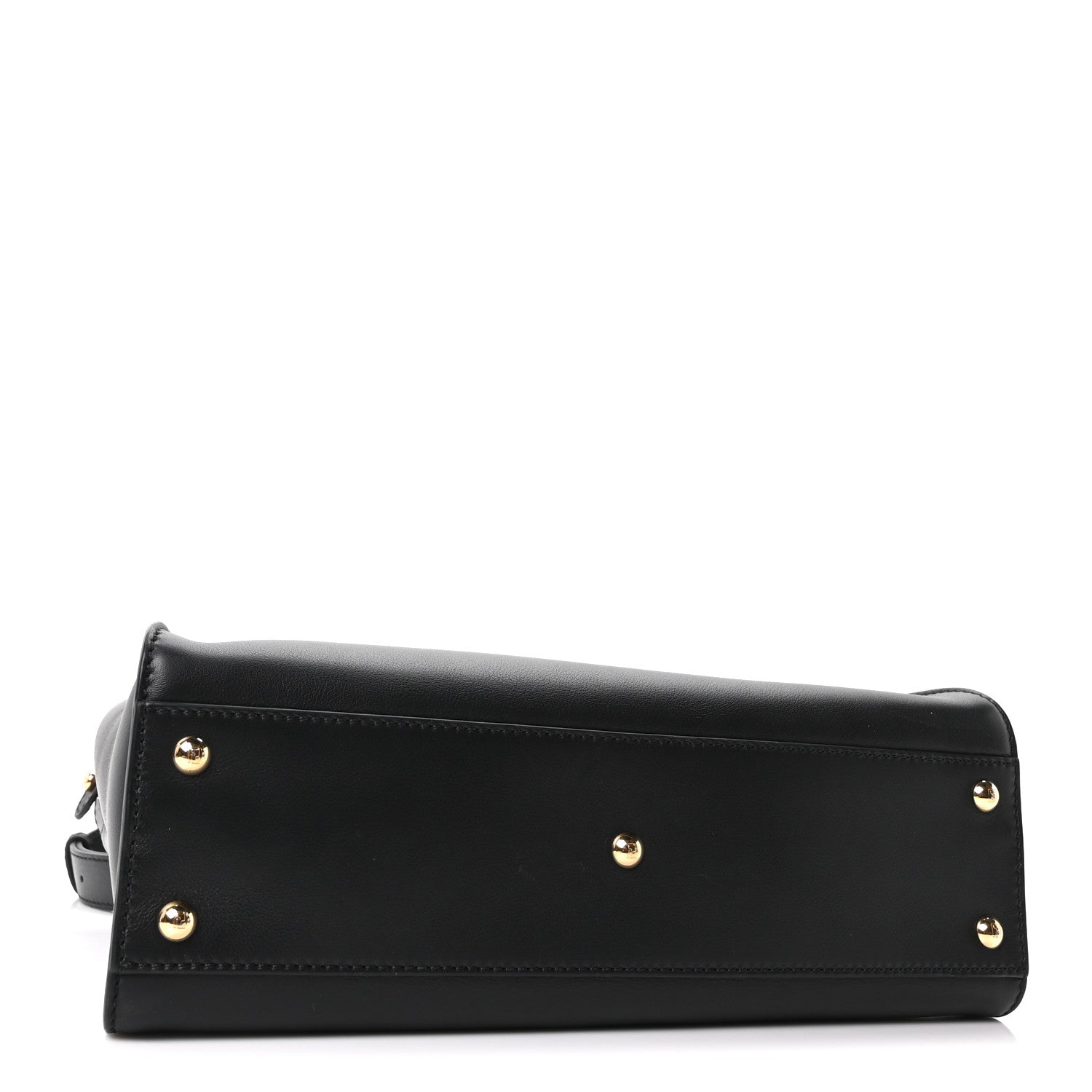 Fendi Calfskin Velvet Fun Fair Medium Peekaboo Iconic Satchel Black Tobacco Multicolor 3 of 9