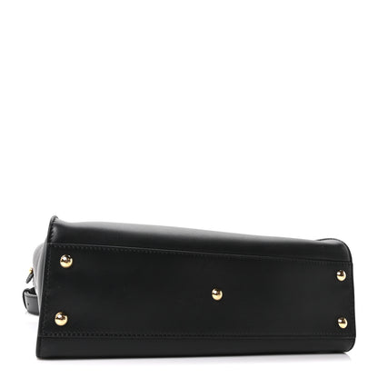 Fendi Calfskin Velvet Fun Fair Medium Peekaboo Iconic Satchel Black Tobacco Multicolor 3 of 9