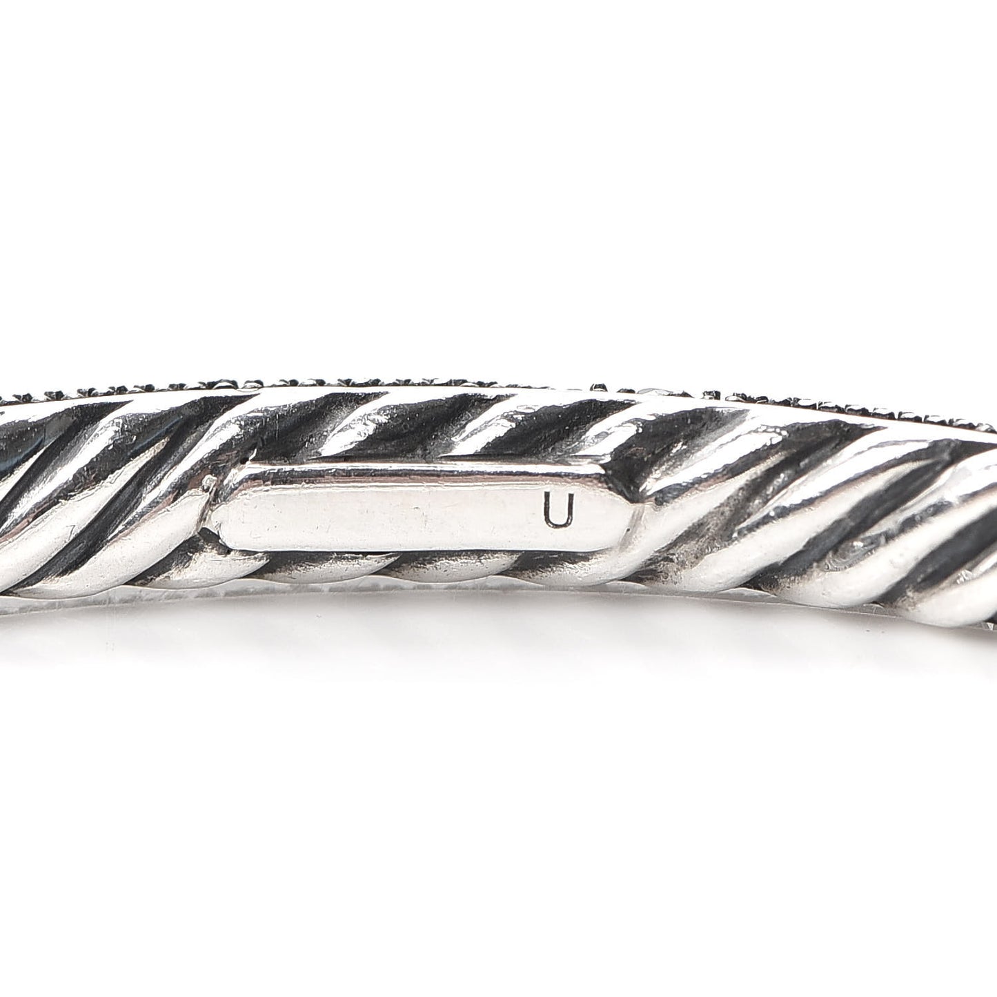Sterling Silver Black Diamond 4mm Midnight Melange Bangle Bracelet