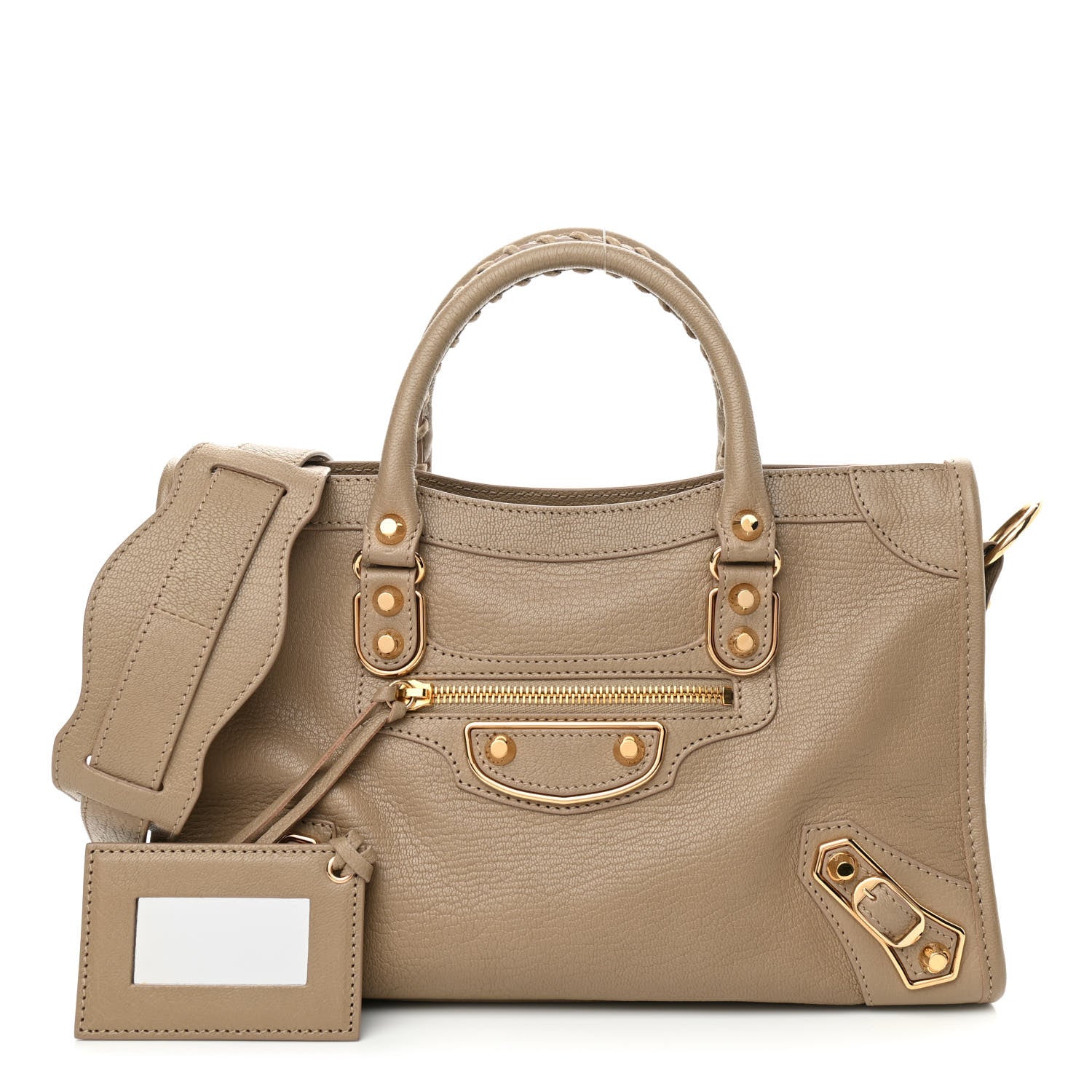 Balenciaga Chevre Gold Metallic Edge Hardware S City Beige Latte 1 of 10