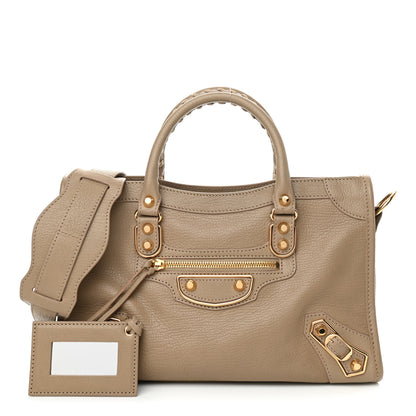 Balenciaga Chevre Gold Metallic Edge Hardware S City Beige Latte 1 of 10