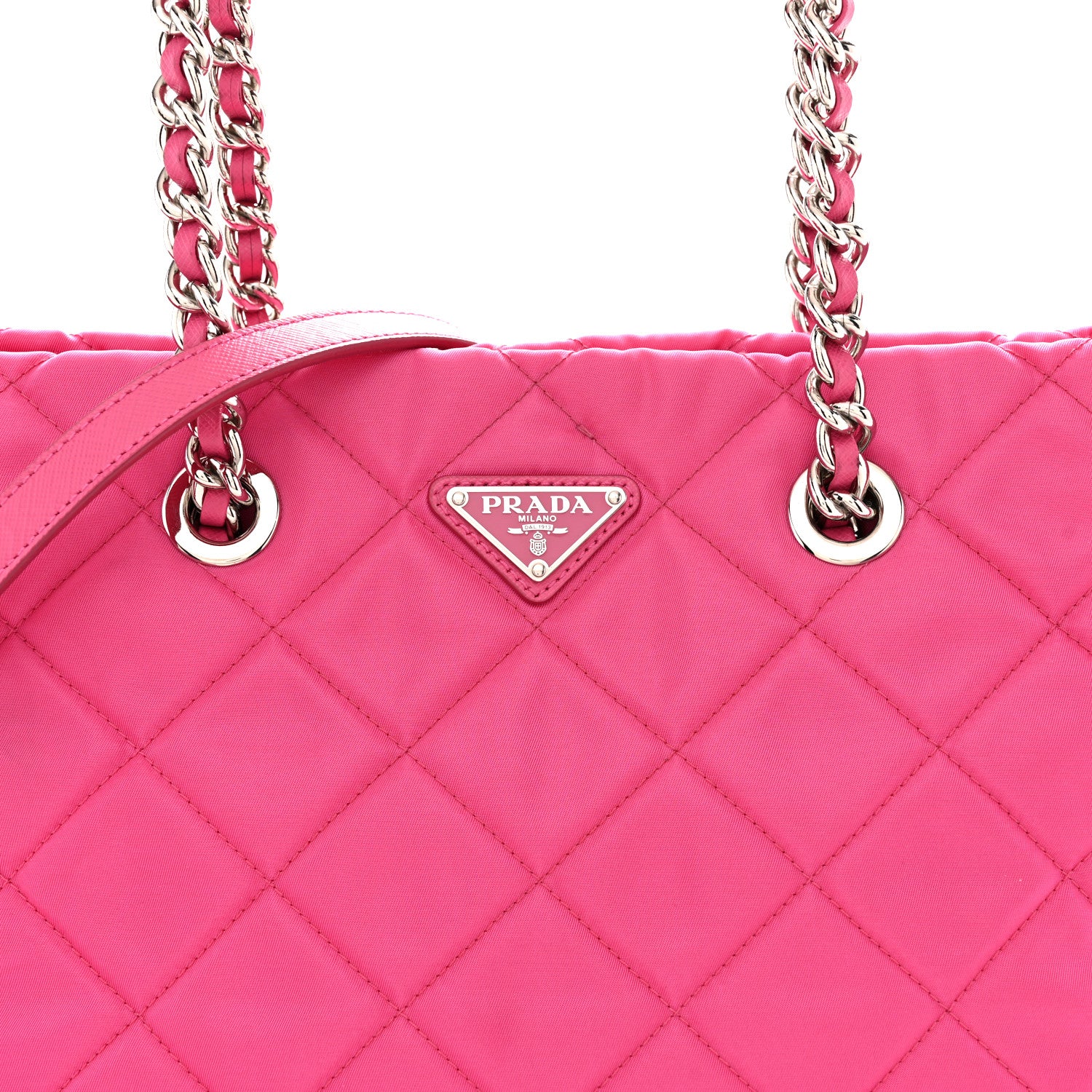 Prada Tessuto Nylon Quilted Shopping Tote Fuxia 8 of 10