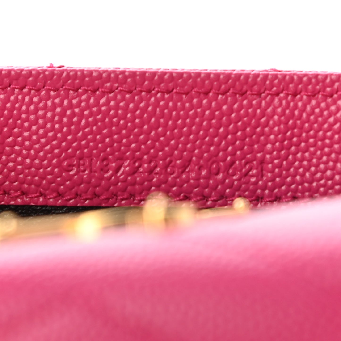 Grain De Poudre Matelasse Chevron Monogram Flap Wallet Fuxia