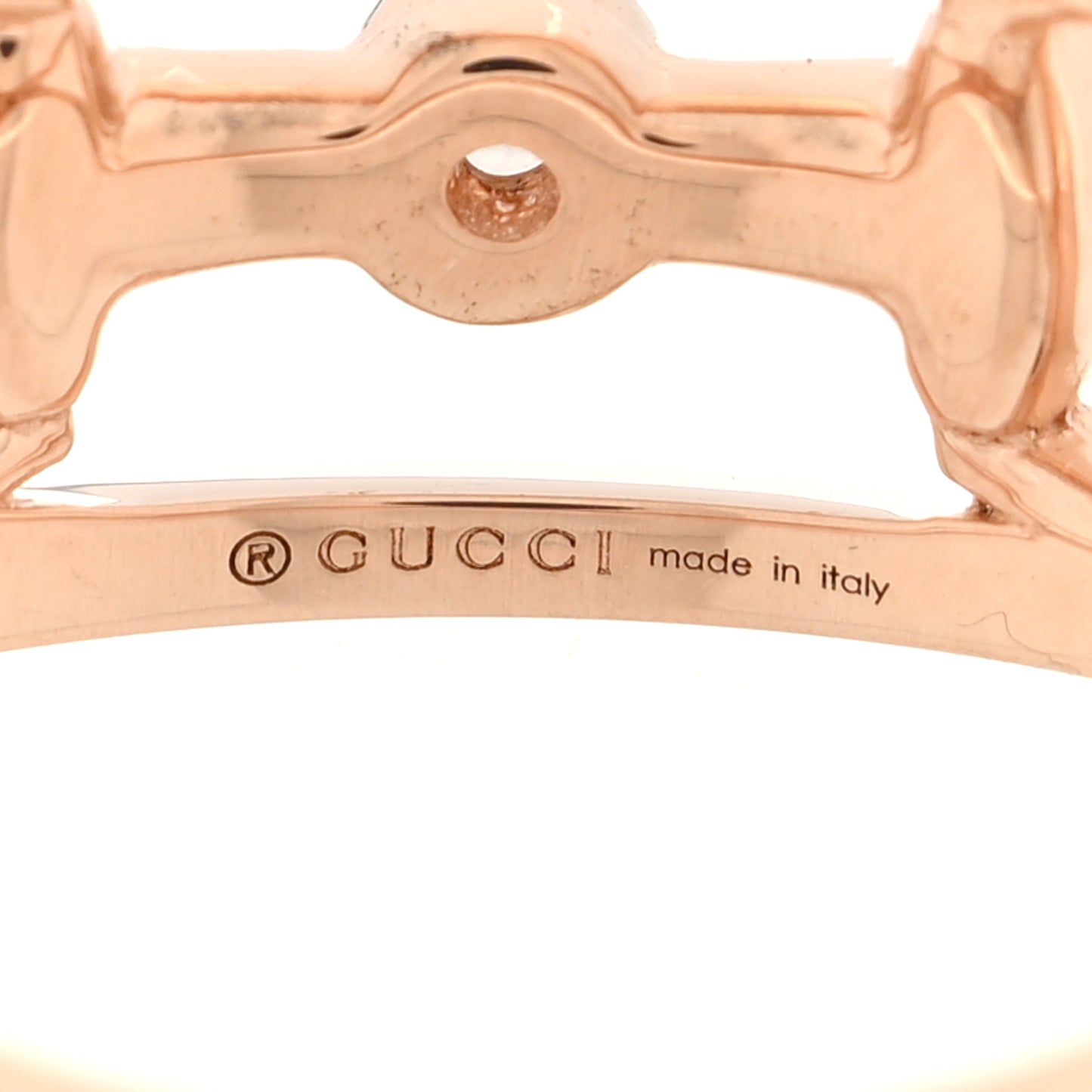 18K Rose Gold Diamond 10mm Horsebit Band Ring 58 8.25
