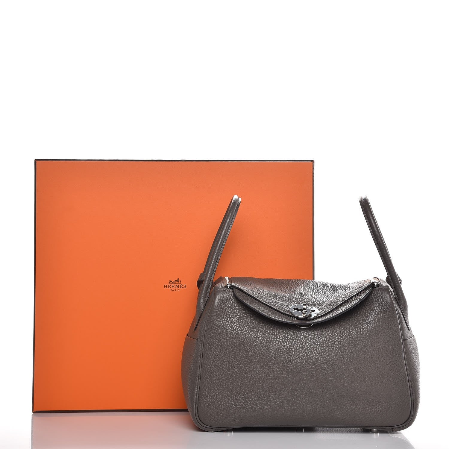 Hermes Taurillon Clemence Lindy 26 Etain 8 of 8