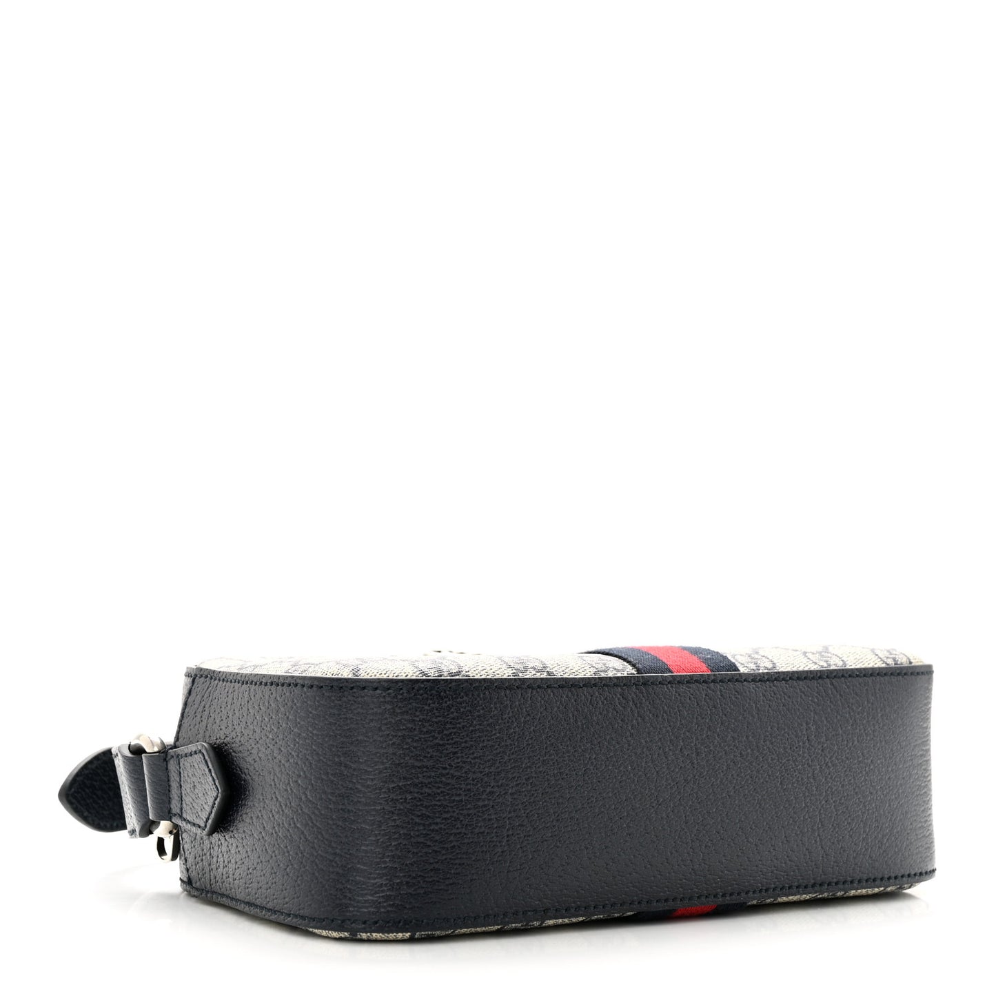 GG Supreme Monogram Textured Dollar Calfskin Web Small Ophidia Camera Bag Beige Blue