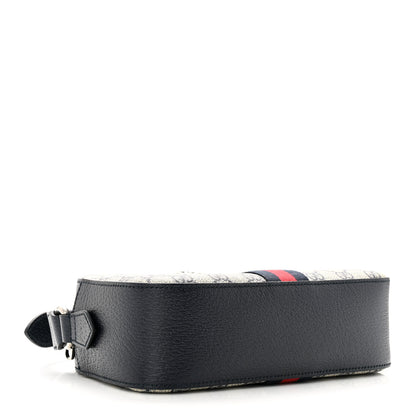 Gucci GG Supreme Monogram Textured Dollar Calfskin Web Small Ophidia Camera Bag Beige Blue 4 of 17