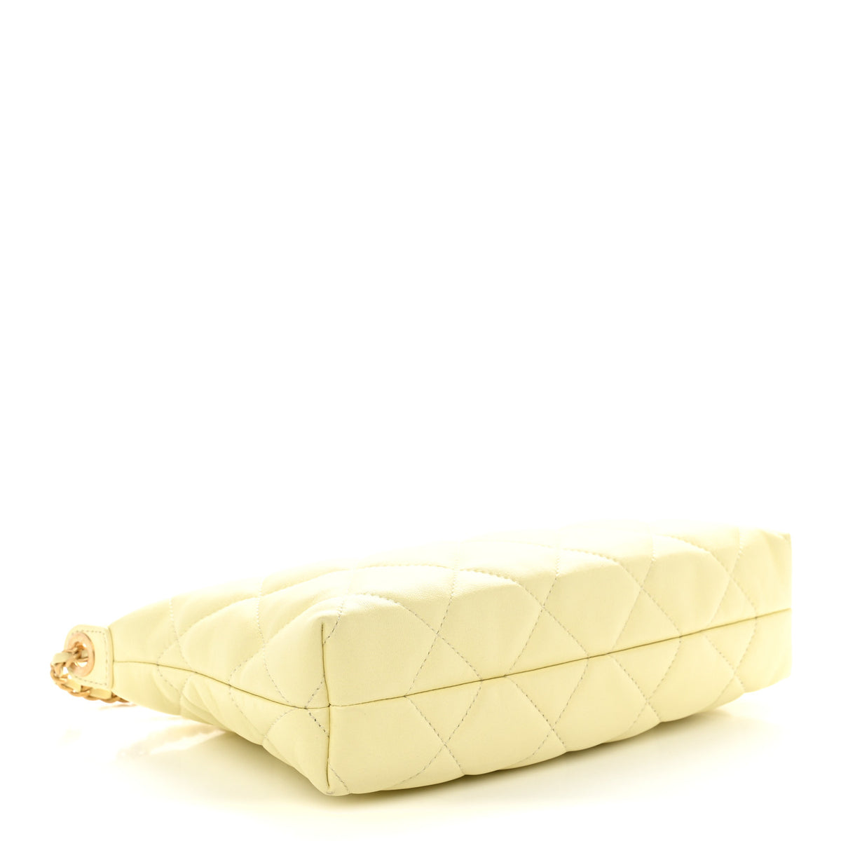 Lambskin Quilted Hobo Shoulder Bag Light Yellow