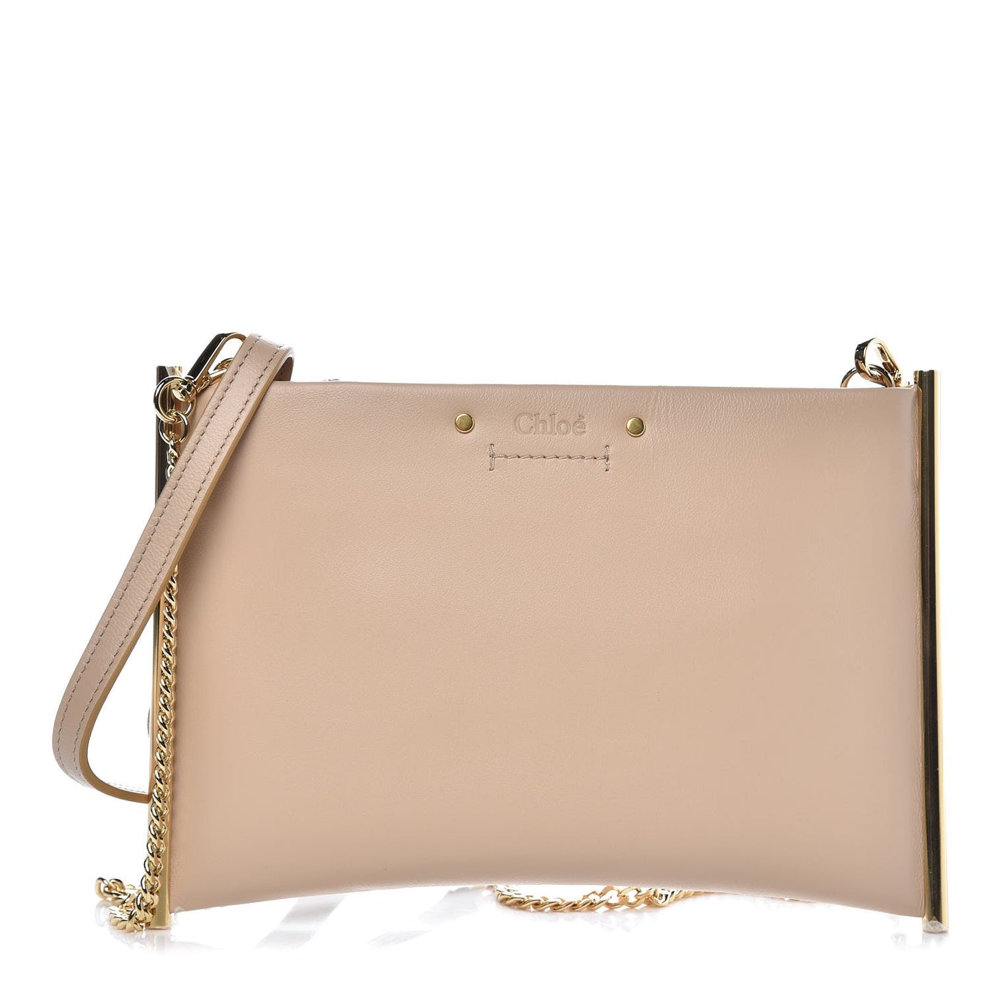 Calfskin Mini Roy Chain Pouch Pearl Beige
