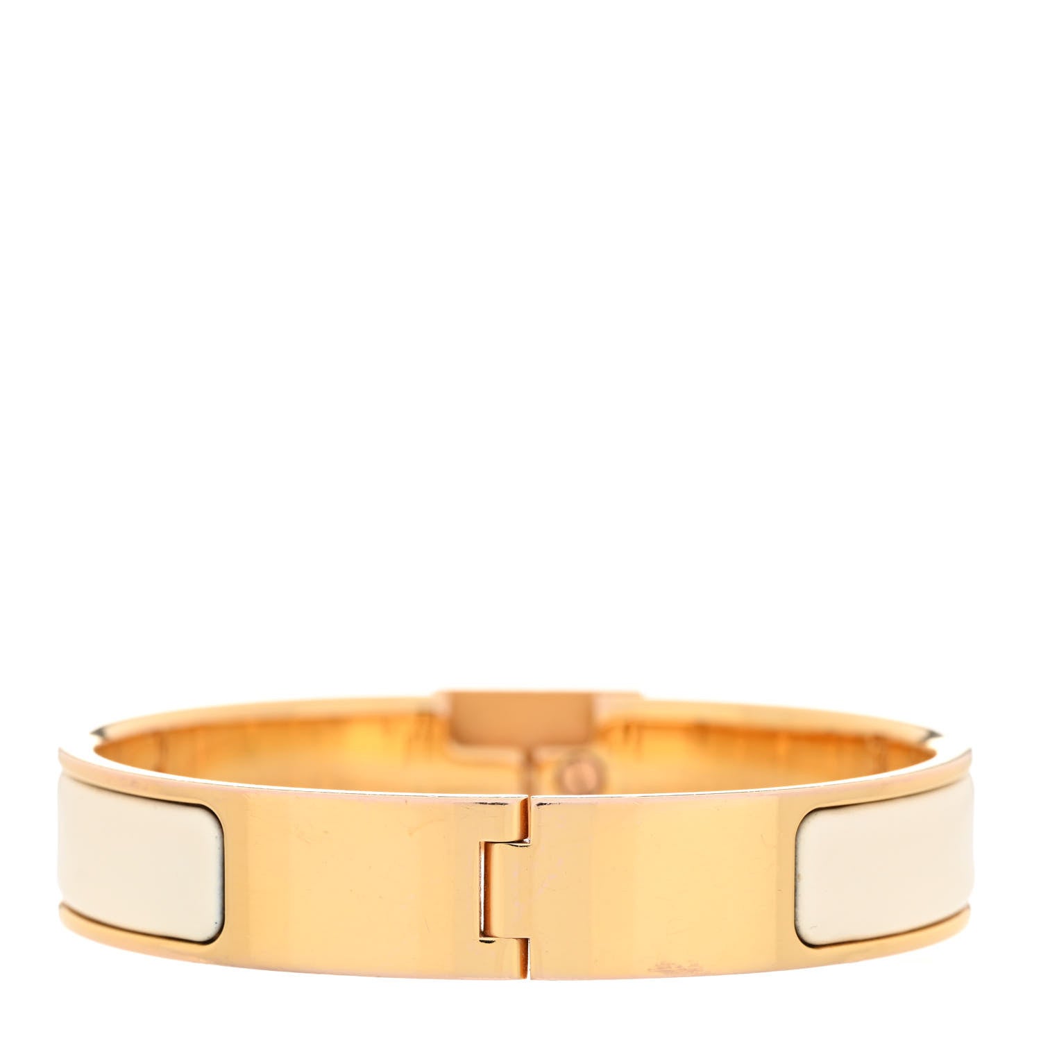 Hermes Enamel Narrow Clic Cadenas Bracelet PM White 3 of 6