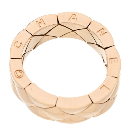 Chanel 18K Yellow Gold Small Matelasse Ring 53 6.5 4 of 5