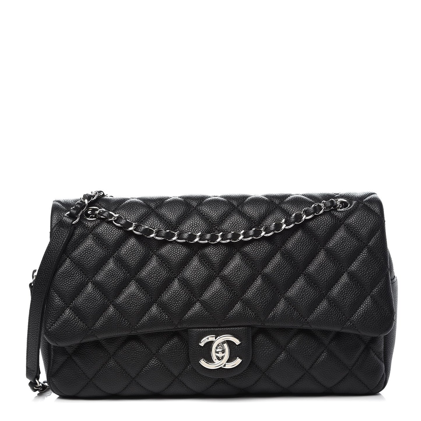 Caviar Quilted Jumbo Easy Flap Black
