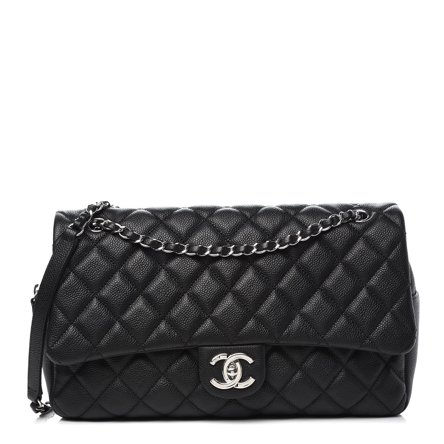 Chanel Caviar Quilted Jumbo Easy Flap Black 1 of 8