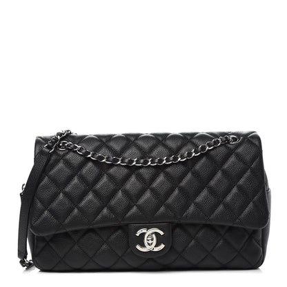 Chanel Caviar Quilted Jumbo Easy Flap Black 1 of 8
