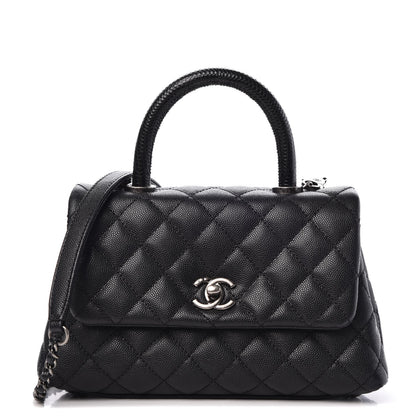 Chanel Caviar Lizard Quilted Mini Coco Handle Flap Black 1 of 9