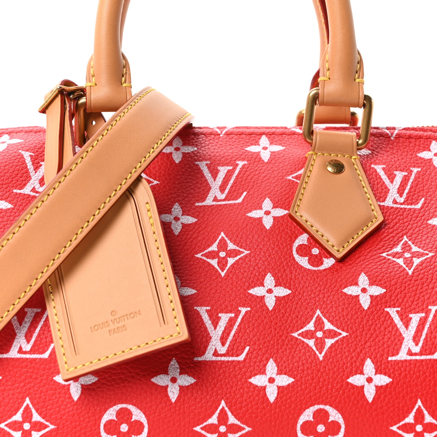 Louis Vuitton Soft Calfskin Monogram Speedy P9 Bandouliere 25 Red 7 of 9