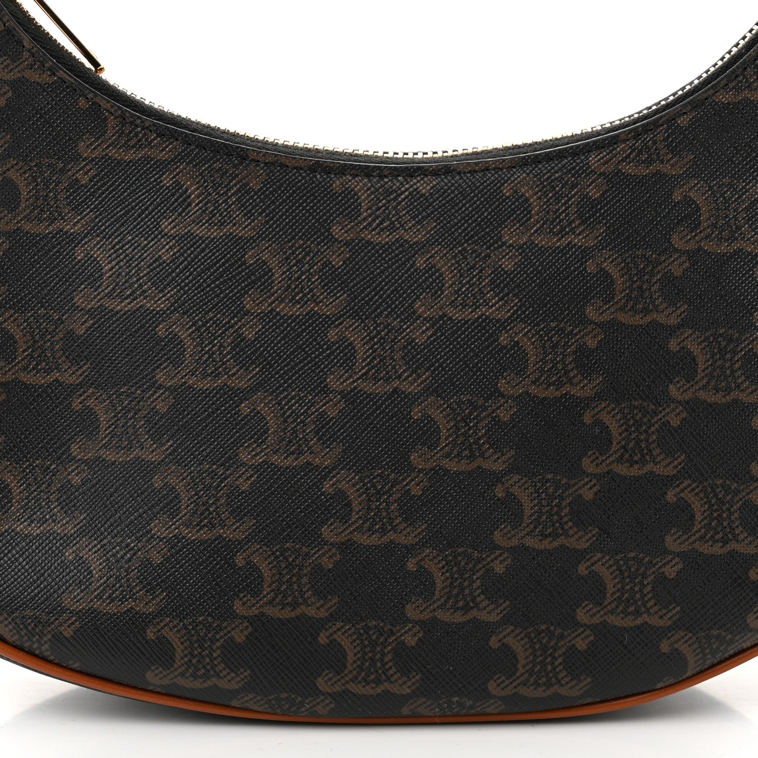 Celine Triomphe Canvas Calfskin Ava Shoulder Bag Tan 8 of 10