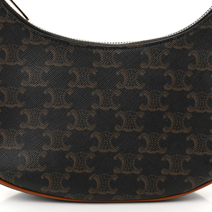 Celine Triomphe Canvas Calfskin Ava Shoulder Bag Tan 8 of 10