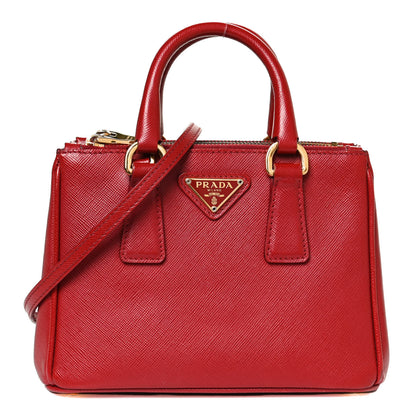 Prada Saffiano Micro Galleria Double Zip Tote Fuoco 1 of 11