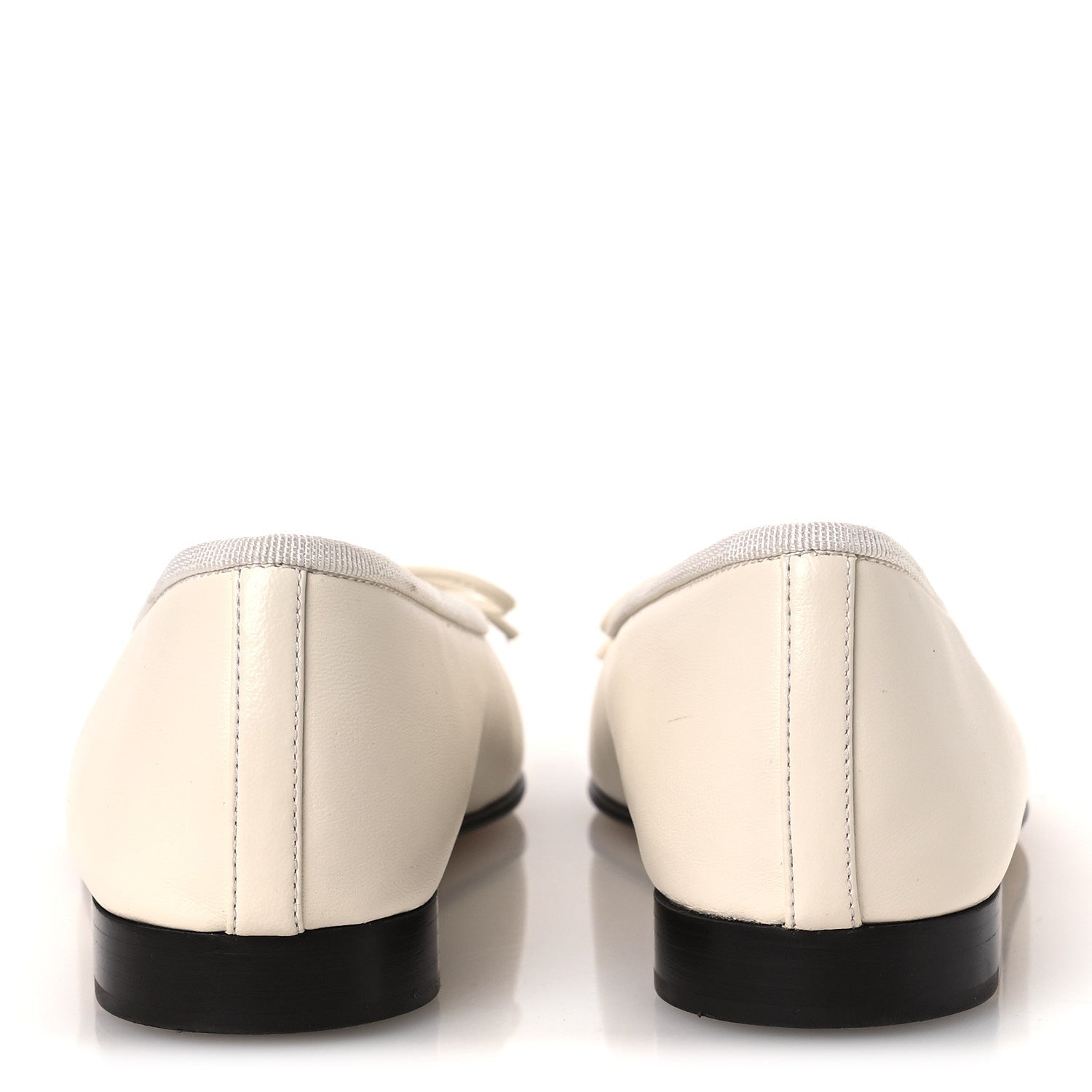Chanel Lambskin Cap Toe CC Ballerina Flats 35 White Black 6 of 13