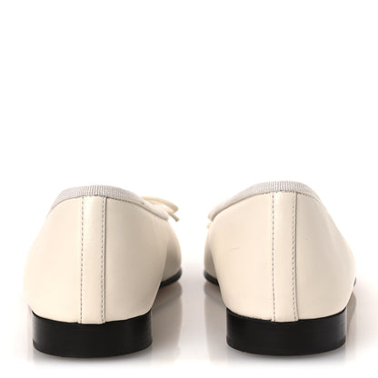 Chanel Lambskin Cap Toe CC Ballerina Flats 35 White Black 6 of 13