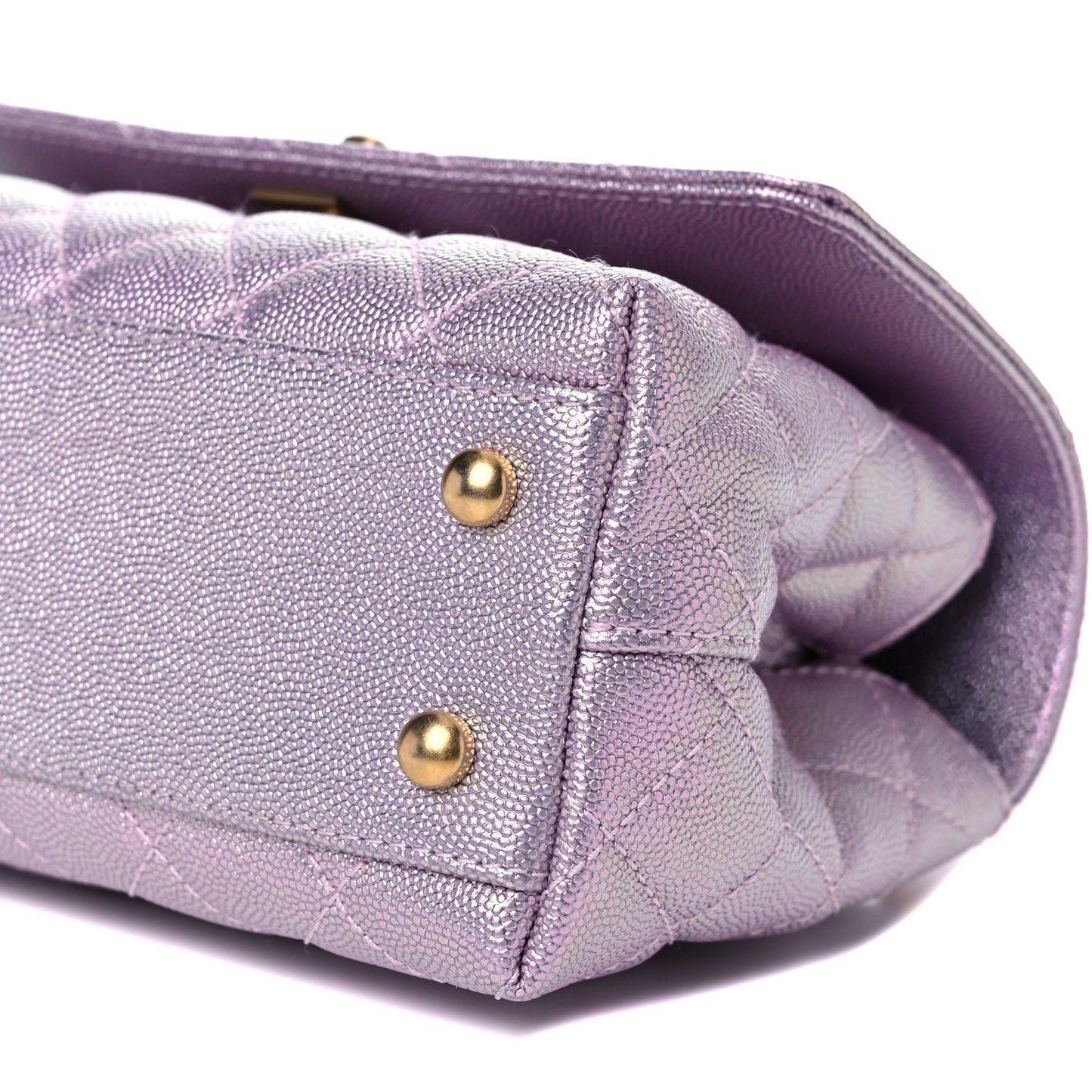 Metallic Caviar Quilted Mini Coco Handle Flap Light Pink
