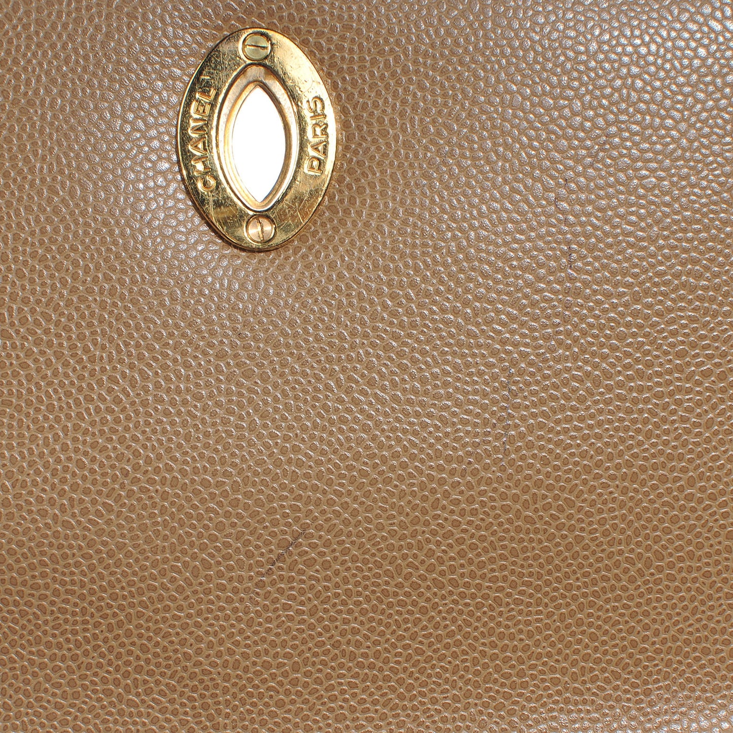 Caviar Quilted Shoulder Bag Dark Beige