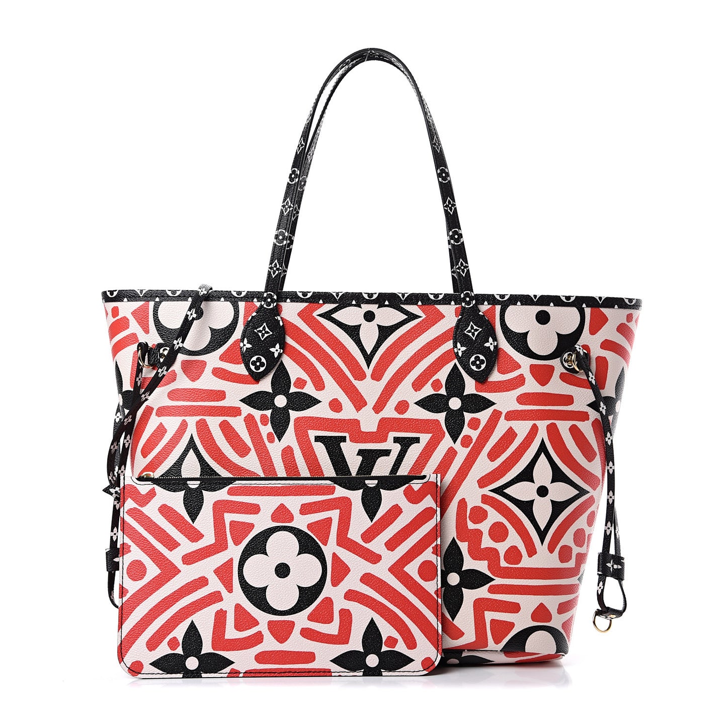 Monogram Giant Crafty Neverfull MM Creme Rouge Black