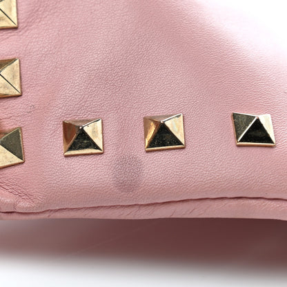 Valentino Garavani Vitello Large Rockstud Zip Wristlet Pouch Pop Gardenia 14 of 15