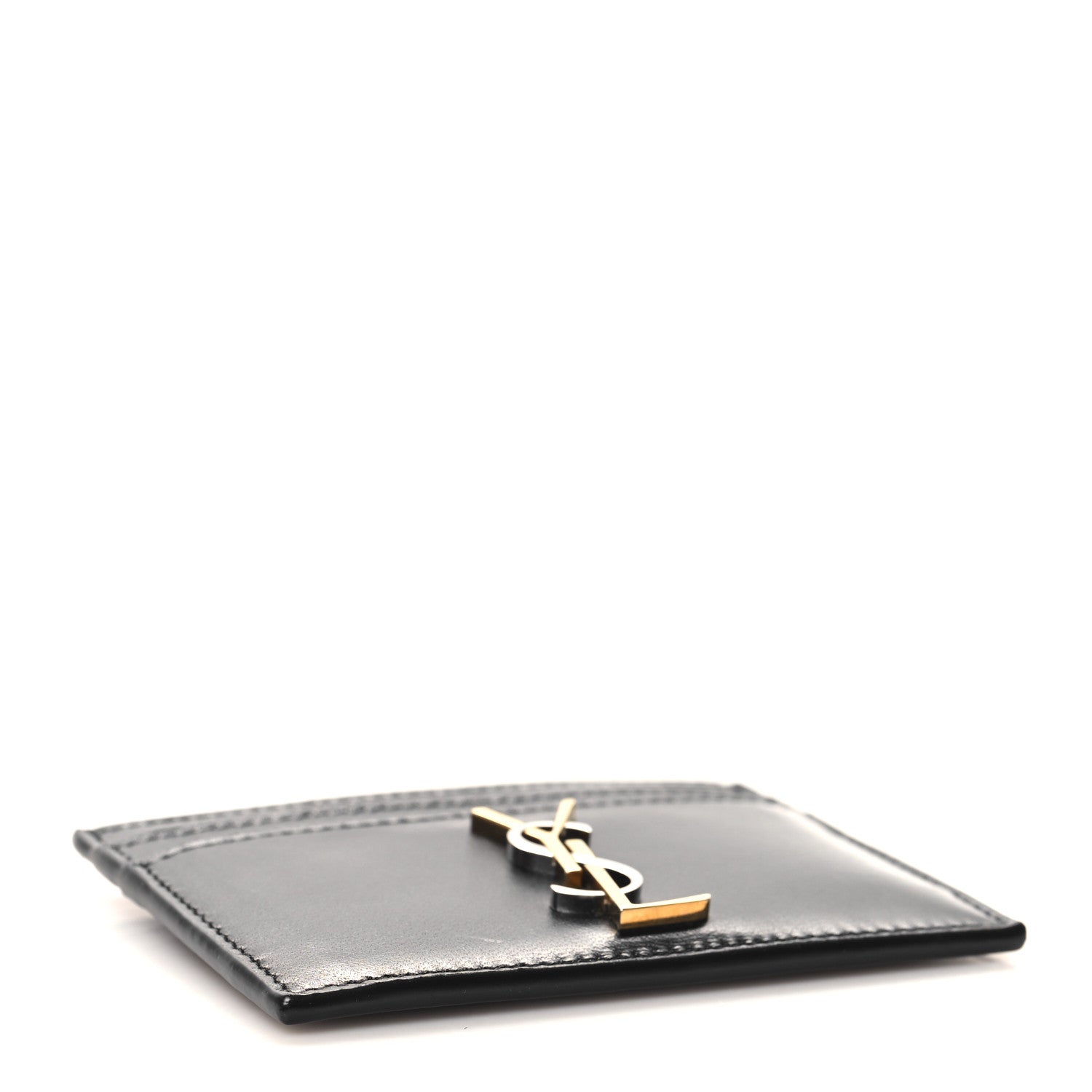 Saint Laurent Calfskin Monogram Credit Card Case Black 4 of 7