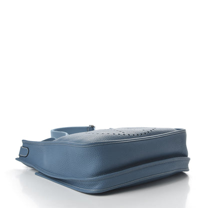 Hermes Taurillon Clemence Evelyne III GM Blue Jean 4 of 9