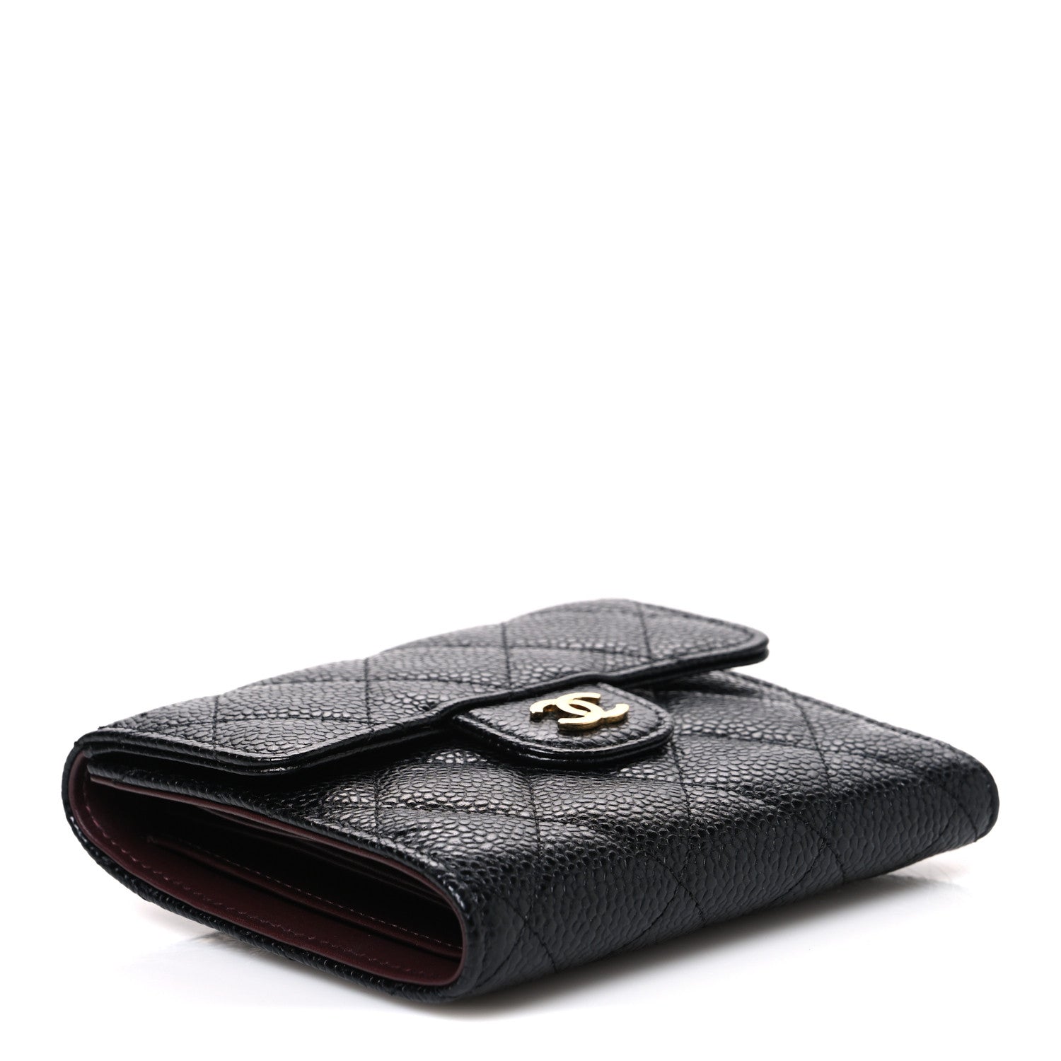 Chanel Caviar Quilted Compact Flap Wallet Black 4 of 9