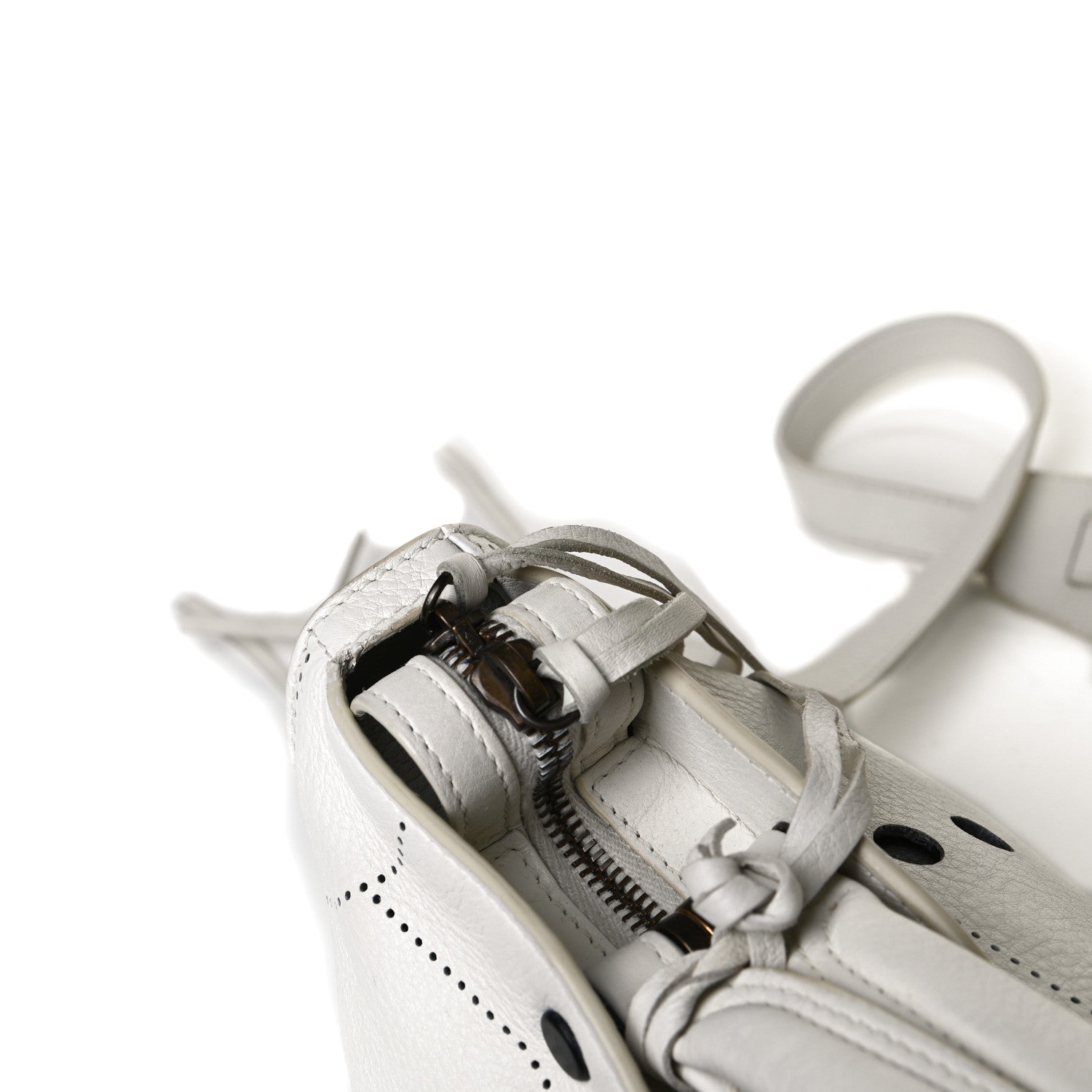 Balenciaga Veau Soyeux Perforated Blackout Hardware S City White 26 of 29