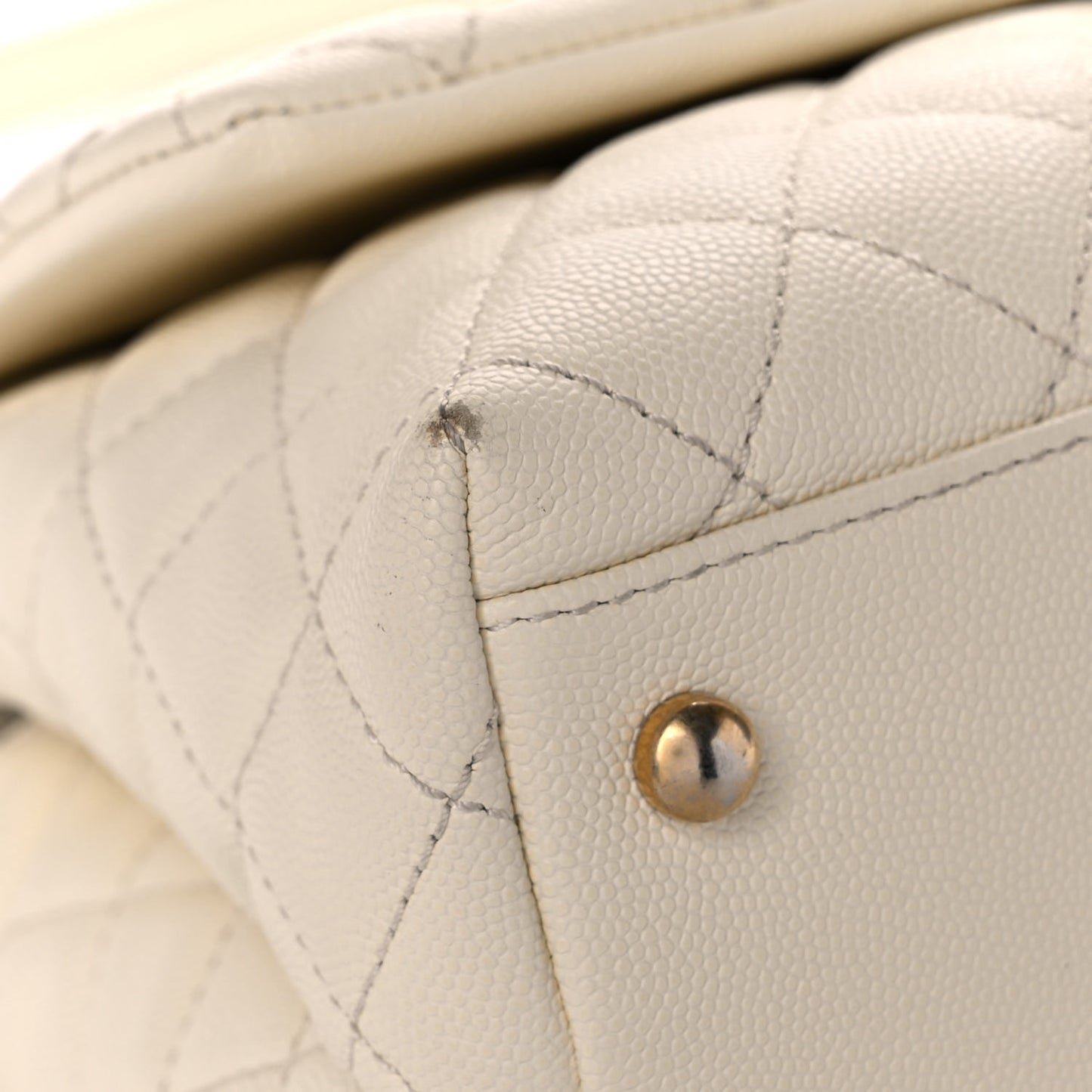 Caviar Elaphe Quilted Small Coco Handle Flap Ivory