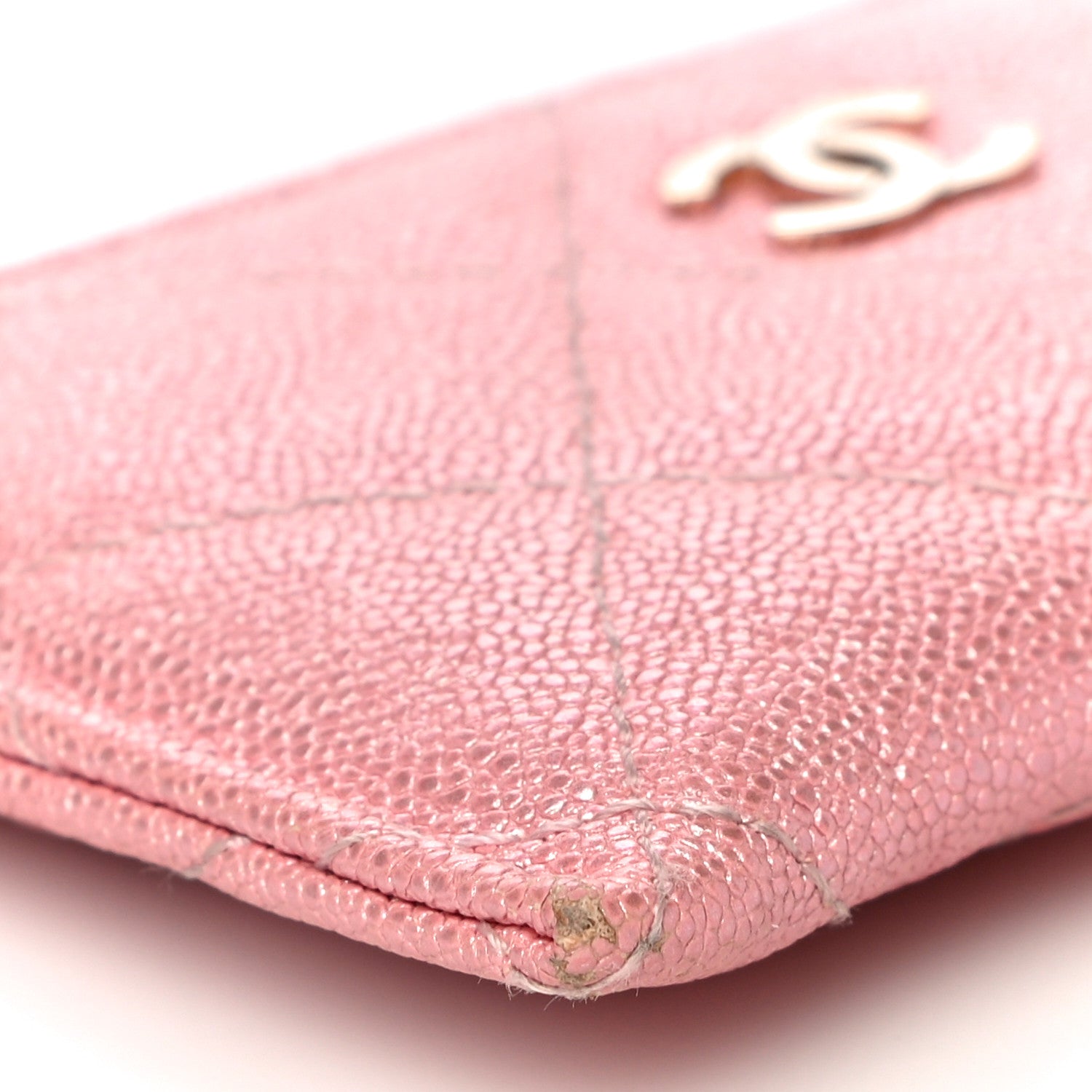 Chanel Iridescent Caviar Quilted Card Holder Pink 10 of 14