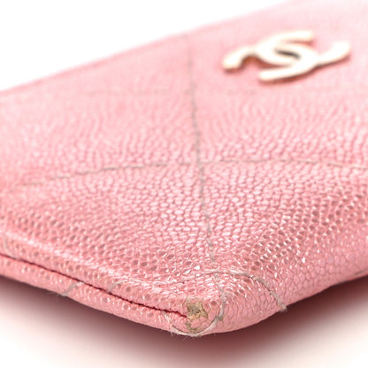Chanel Iridescent Caviar Quilted Card Holder Pink 10 of 14