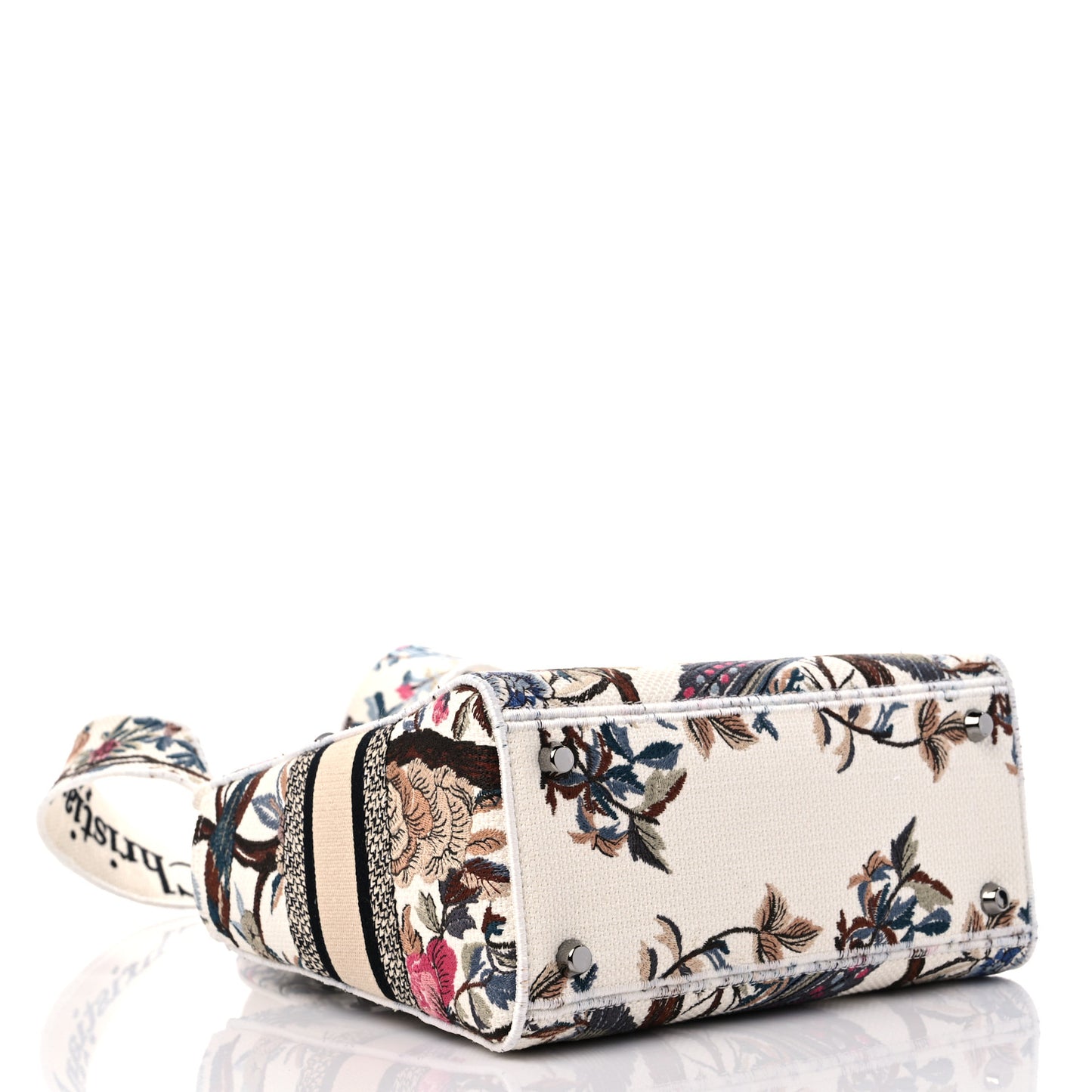 Canvas Jardin D'Hiver Embroidered Medium Lady D-Lite Ecru Multicolor