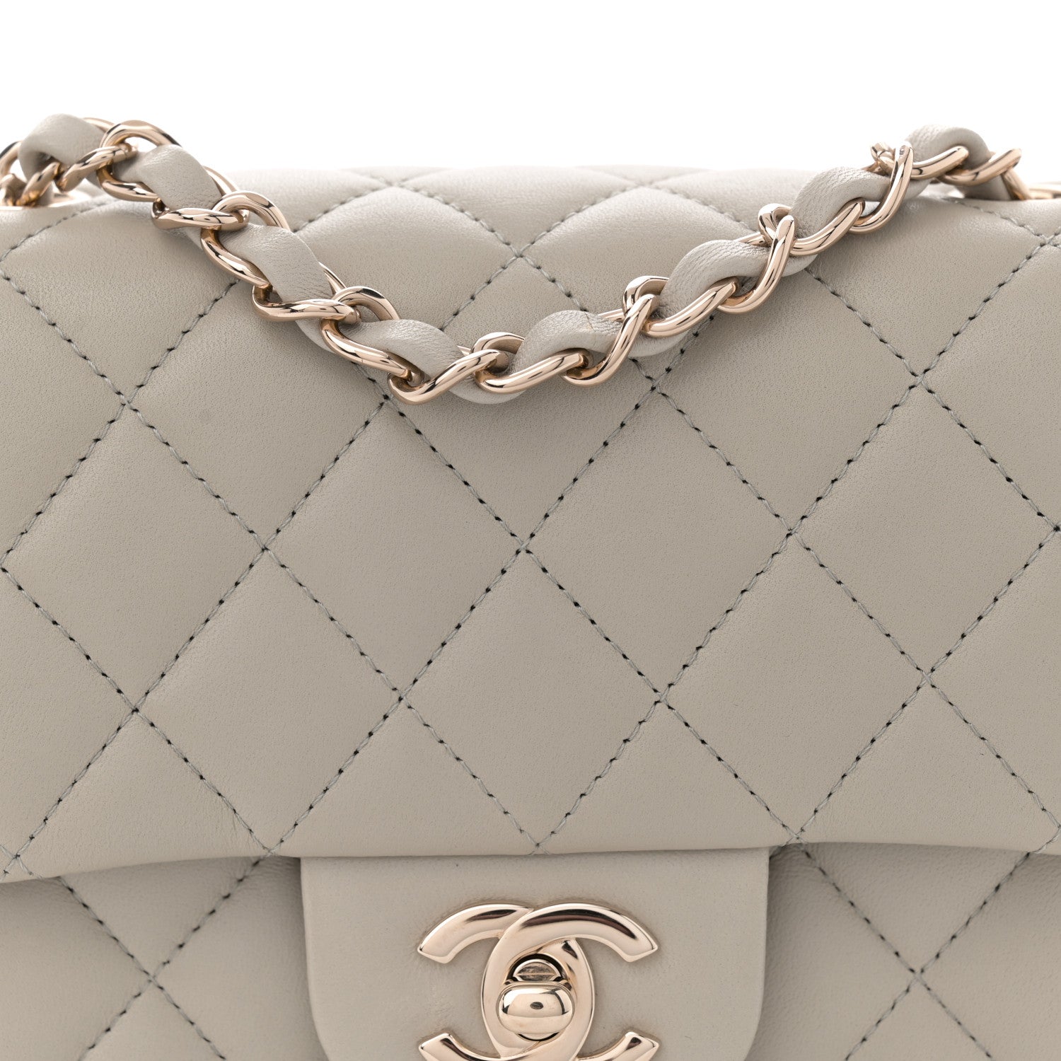 Chanel Lambskin Quilted Mini Square Flap Grey 8 of 11