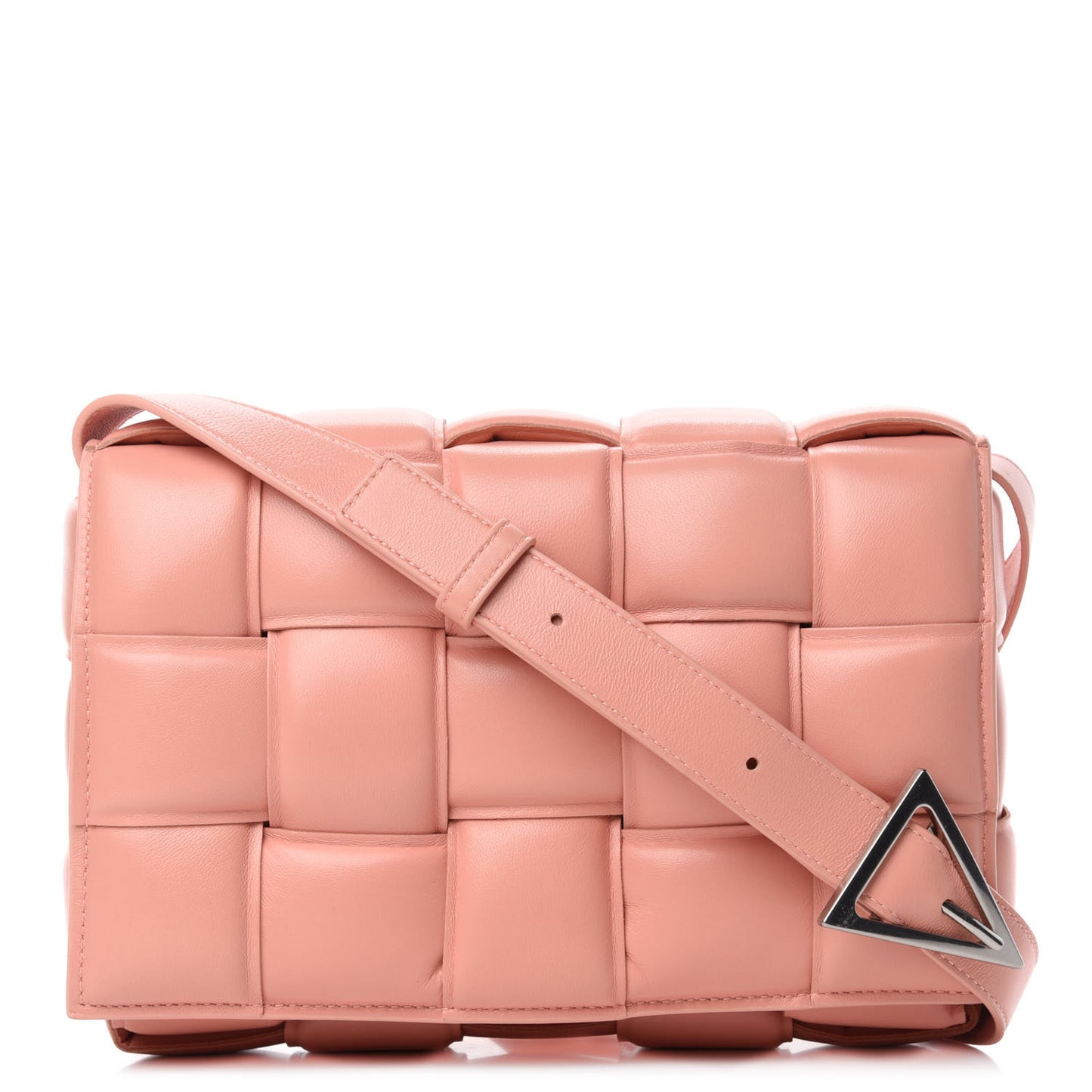 Nappa Maxi Intreccio Padded Cassette Crossbody Bag Peachy