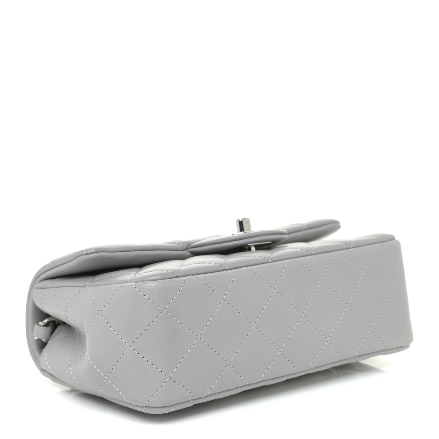 Chanel Lambskin Quilted Mini Rectangular Flap Grey 4 of 16